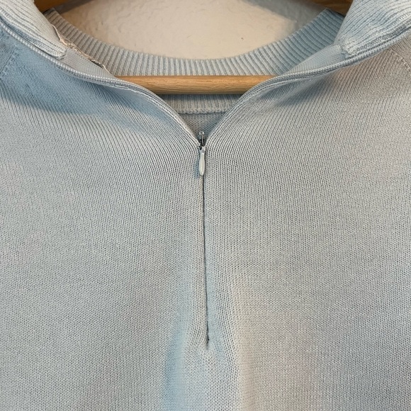 Debbie Morgan Baby Blue Long Sleeve 1/4 Zip Sweater - Picture 6 of 7